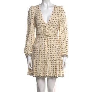 $525 RHODE Cream Rhedyn Needlepoint Bouquet Parchment Cream Patterned Dress Sz 8